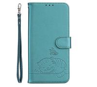 YUECXIN Flip Funda para Xiaomi Poco F8 Ultra 5G, Patrón de Gato Cuero PU Carcasa Tipo Libro Cubierta con Tarjetas Soporte Plegable Cierre magnético Bloqueo RFID, Verde Oscuro