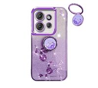 YUECXIN Funda Glitter para Motorola Edge 50 Neo/Edge 60 Neo/ThinkPhone 25, Cute Brillante para Niñas Mujerese Carcasa Bling, Ultradelgado Suave Prémium Antigolpes TPU Bumper Silicona Cubierta, Morado