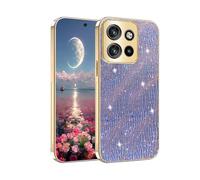 YUECXIN Funda Glitter para Motorola Edge 50 Neo/Edge 60 Neo/ThinkPhone 25, Ultra Delgado Brillantes Textura de Onda Brillar Brillo Carcasa, Silicona TPU Suave Mujeres Antigolpes Cubierta. Morado