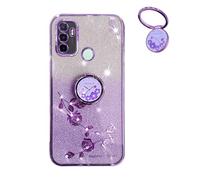 YUECXIN Funda Glitter para OPPO A53 / OPPO A53s 4G, Cute Brillante para Niñas Mujerese Carcasa Bling, Ultradelgado Suave Prémium Antigolpes TPU Bumper Silicona Cubierta, Morado