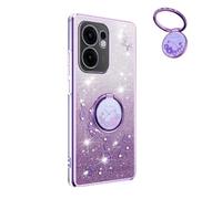 YUECXIN Funda Glitter para OPPO Reno 14 FS (OPPO Reno 14F 5G/4G), Cute Brillante para Niñas Mujerese Carcasa Bling, Ultradelgado Suave Prémium Antigolpes TPU Bumper Silicona Cubierta, Morado