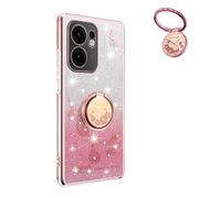 YUECXIN Funda Glitter para OPPO Reno 14 FS (OPPO Reno 14F 5G/4G), Cute Brillante para Niñas Mujerese Carcasa Bling, Ultradelgado Suave Prémium Antigolpes TPU Bumper Silicona Cubierta, Rosa