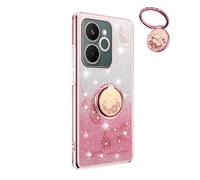 YUECXIN Funda Glitter para Realme Note 70T/Realme Narzo 80Lite 4G, Cute Brillante para Niñas Mujerese Carcasa Bling, Ultradelgado Suave Prémium Antigolpes TPU Bumper Silicona Cubierta, Rosa