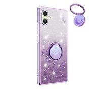 YUECXIN Funda Glitter para Samsung Galaxy A06 4G, Cute Brillante para Niñas Mujerese Carcasa Bling, Ultradelgado Suave Prémium Antigolpes TPU Bumper Silicona Cubierta, Morado