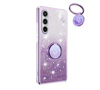 YUECXIN Funda Glitter para Samsung Galaxy S25 FE, Cute Brillante para Niñas Mujerese Carcasa Bling, Ultradelgado Suave Prémium Antigolpes TPU Bumper Silicona Cubierta, Morado