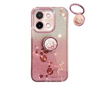 YUECXIN Funda Glitter para Vivo Y28 4G, Cute Brillante para Niñas Mujerese Carcasa Bling, Ultradelgado Suave Prémium Antigolpes TPU Bumper Silicona Cubierta, Rosa