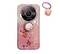 YUECXIN Funda Glitter para Xiaomi Redmi A3 4G / Xiaomi Poco C61, Cute Brillante para Niñas Mujerese Carcasa Bling, Ultradelgado Suave Prémium Antigolpes TPU Bumper Silicona Cubierta, Rosa