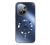 YUECXIN Funda Magnética para Honor 400 5G, Carcasa Resistente Antigolpes con Protección de Lente, Cubierta Trasera Mate Antihuellas para Soporte Coche, Azul Marino