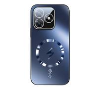 YUECXIN Funda Magnética para Honor X5c Plus, Carcasa Resistente Antigolpes con Protección de Lente, Cubierta Trasera Mate Antihuellas para Soporte Coche, Azul Marino