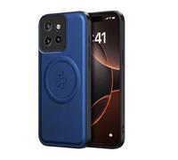 YUECXIN Funda Magnética para Motorola Edge 50 Neo/Edge 60 Neo/ThinkPhone 25 Compatible con Magsafe, Cáscara Protección Lente de Cámara, Estuche Lujo Cuero PU Atrás+TPU Antigolpes Bumper. Azul