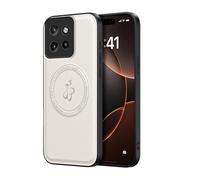 YUECXIN Funda Magnética para Motorola Edge 50 Neo/Edge 60 Neo/ThinkPhone 25 Compatible con Magsafe, Cáscara Protección Lente de Cámara, Estuche Lujo Cuero PU Atrás+TPU Antigolpes Bumper. Blanco