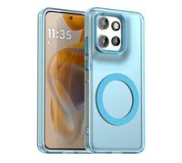 YUECXIN Funda Magnética para Motorola Edge 50 Neo/Edge 60 Neo/ThinkPhone 25 Compatible con MagSafe, Cubierta Ultradelgado Antigolpes Translúcido Mate Suave TPU Silicona Carcasa Antihuellas. Azul