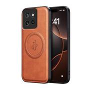 YUECXIN Funda Magnética para Motorola Edge 50 Neo/Edge 60 Neo/ThinkPhone 25 Compatible con Magsafe, Cáscara Protección Lente de Cámara, Estuche Lujo Cuero PU Atrás+TPU Antigolpes Bumper. Marrón