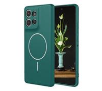 YUECXIN Funda Magnética para Motorola Edge 50 Neo/Edge 60 Neo/ThinkPhone 25 Compatible con MagSafe, [Carcasa de Silicona Líquida] Ultradelgado Suave Antigolpes TPU Bumper Estuche Caso. Verde Oscuro