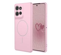 YUECXIN Funda Magnética para Motorola Edge 50 Neo/Edge 60 Neo/ThinkPhone 25 Compatible con MagSafe, [Carcasa de Silicona Líquida] Ultradelgado Suave Antigolpes TPU Bumper Estuche Caso. Rosa
