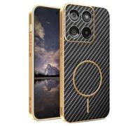 YUECXIN Funda Magnética para Motorola Edge 70 con MagSafe, Cubierta Textura Fibra de Carbono Moda Duradero, Carcasa Ultradelgado Antigolpes Suave TPU Silicona. Negro