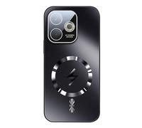 YUECXIN Funda Magnética para OPPO A5 Pro 5G/4G, Carcasa Resistente Antigolpes con Protección de Lente, Cubierta Trasera Mate Antihuellas para Soporte Coche, Negro