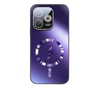 YUECXIN Funda Magnética para OPPO A5 Pro 5G/4G, Carcasa Resistente Antigolpes con Protección de Lente, Cubierta Trasera Mate Antihuellas para Soporte Coche, Morado