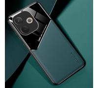 YUECXIN Funda Magnética para OPPO A5 Pro 5G/4G Compatible con Magsafe, Cáscara Protección Lente de Cámara, Estuche Fina Lujo Cuero PU + Silicona TPU Antigolpes. Verde
