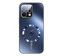 YUECXIN Funda Magnética para OPPO Reno 14 5G (Reno14 5G), Carcasa Resistente Antigolpes con Protección de Lente, Cubierta Trasera Mate Antihuellas para Soporte Coche, Azul Marino