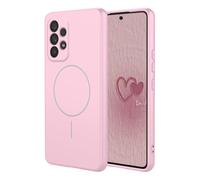 YUECXIN Funda Magnética para Samsung Galaxy A52s 5G/Samsung Galaxy A52 Compatible con MagSafe, [Carcasa de Silicona Líquida] Ultradelgado Suave Antigolpes TPU Bumper Estuche Caso. Rosa