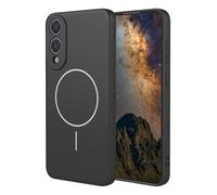 YUECXIN Funda Magnética para Samsung Galaxy S25 Edge Compatible con MagSafe, [Carcasa de Silicona Líquida] Ultradelgado Suave Antigolpes TPU Bumper Estuche Caso. Negro