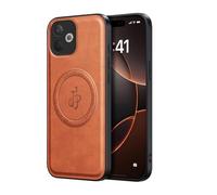 YUECXIN Funda Magnética para Vivo V60 Lite 5G/4G Compatible con Magsafe, Cáscara Protección Lente de Cámara, Estuche Lujo Cuero PU Atrás+TPU Antigolpes Bumper. Marrón