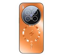 YUECXIN Funda Magnética para Vivo X300 Pro 5G, Carcasa Resistente Antigolpes con Protección de Lente, Cubierta Trasera Mate Antihuellas para Soporte Coche, Naranja