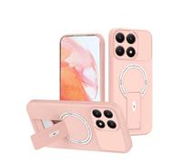 YUECXIN Funda Magnética para Xiaomi 15T Cubierta Compatible con MagSafe Carga Inalámbrica, Carcasa de Silicona TPU Suave/PC Duro Soporte Antigolpes Estuche. Rosa