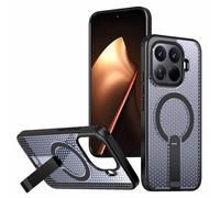 YUECXIN Funda Magnética para Xiaomi 15T Pro 5G, Carcasa Enfriamiento Disipación de Calor Resistente a Caídas Cubierta con Soporte Metálico Invisible, Negro