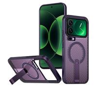 YUECXIN Funda Magnética para Xiaomi 17 Pro 5G, Carcasa Enfriamiento Disipación de Calor Resistente a Caídas Cubierta con Soporte Metálico Invisible, Morado