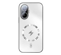 YUECXIN Funda Magnética para Xiaomi Poco F7 5G, Carcasa Resistente Antigolpes con Protección de Lente, Cubierta Trasera Mate Antihuellas para Soporte Coche, Blanco