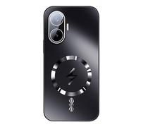 YUECXIN Funda Magnética para Xiaomi Poco F7 5G, Carcasa Resistente Antigolpes con Protección de Lente, Cubierta Trasera Mate Antihuellas para Soporte Coche, Negro