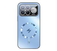YUECXIN Funda Magnética para Xiaomi Poco F8 Ultra 5G, Carcasa Resistente Antigolpes con Protección de Lente, Cubierta Trasera Mate Antihuellas para Soporte Coche, Azul