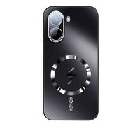 YUECXIN Funda Magnética para Xiaomi Poco X7 Pro 5G, Carcasa Resistente Antigolpes con Protección de Lente, Cubierta Trasera Mate Antihuellas para Soporte Coche, Negro
