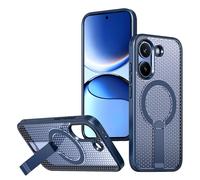 YUECXIN Funda Magnética para Xiaomi Poco X8 Pro 5G, Carcasa Enfriamiento Disipación de Calor Resistente a Caídas Cubierta con Soporte Metálico Invisible, Azul