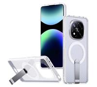 YUECXIN Funda Magnética para Xiaomi Redmi Note 14 Pro+ Plus 5G, Carcasa Enfriamiento Disipación de Calor Resistente a Caídas Cubierta con Soporte Metálico Invisible, Clear