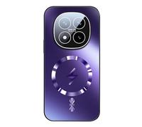 YUECXIN Funda Magnética para Xiaomi Redmi Note 14 Pro+ Plus 5G, Carcasa Resistente Antigolpes con Protección de Lente, Cubierta Trasera Mate Antihuellas para Soporte Coche, Morado