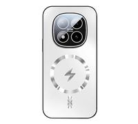 YUECXIN Funda Magnética para Xiaomi Redmi Note 15 Pro+ Plus 5G, Carcasa Resistente Antigolpes con Protección de Lente, Cubierta Trasera Mate Antihuellas para Soporte Coche, Blanco