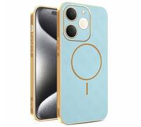 YUECXIN Funda Magnético para Realme Note 70T / Realme Narzo 80 Lite 4G / Note 70 con Carga Inalámbrica, Cubierta Único Textura Cuero, Ultra Delgado Antigolpes Silicona Electrochapada Carcasa, Azul