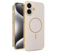 YUECXIN Funda Magnético para Xiaomi Redmi 15a 5G con Carga Inalámbrica, Cubierta Único Textura Cuero, Ultra Delgado Antigolpes Silicona Electrochapada Carcasa, Caqui