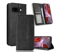 YUECXIN Funda para Google Pixel 9a, PU Cuero Flip Carcasa de Tapa Libro, Antigolpes Case Cover con Cierre Magnético, Wallet Tarjetero y Soporte Plegable, Negro