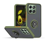 YUECXIN Funda para Honor 200 Smart Caso, Porta Anillos Metálico, Ultradelgado Mate Duro PC Atrás Carcasa, Suave TPU Silicona Antigolpes Durable Cubierta, Ejercito Verde