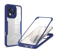 YUECXIN Funda para Honor 400 Lite, Carcasa Antigolpes de 360 Grados con Protector de Pantalla Integrado, Cubierta de Material de Doble Capa Case Caso, Azul