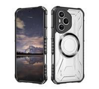 YUECXIN Funda para Honor 400 Pro Compatible con MagSafe, [Protección de Cámara] Carcasa Transparente Trasera Fina Antigolpes Suave TPU Bumper Estuche Caso. Negro