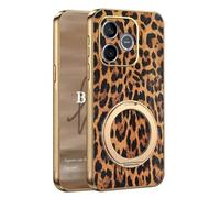 YUECXIN Funda para Honor 600 Lite 5G con Soporte, Moda Cubierta con Estampado de Leopardo y Guepardo, Ultradelgado Antigolpes Suave TPU Caso Case para Niña. Leopardo