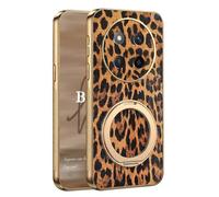 YUECXIN Funda para Honor Magic 7 Lite 5G (Magic7 Lite) / X9c con Soporte, Moda Cubierta con Estampado de Leopardo y Guepardo, Ultradelgado Antigolpes Suave TPU Caso Case para Niña. Leopardo