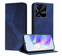 YUECXIN Funda para Honor X5c Plus, Cubierta de Cuero PU con [Ranuras para Tarjetas] [Soporte Plegable] [Cierre Magnético] Carcasa Cartera Flip Case Antigolpes, Azul