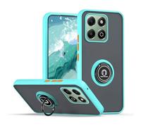 YUECXIN Funda para Honor X6b 4G Caso, Porta Anillos Metálico, Ultradelgado Mate Duro PC Atrás Carcasa, Suave TPU Silicona Antigolpes Durable Cubierta, Cielo Azul