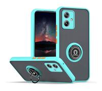 YUECXIN Funda para Motorola Moto G55 5G Caso, Porta Anillos Metálico, Ultradelgado Mate Duro PC Atrás Carcasa, Suave TPU Silicona Antigolpes Durable Cubierta, Cielo Azul